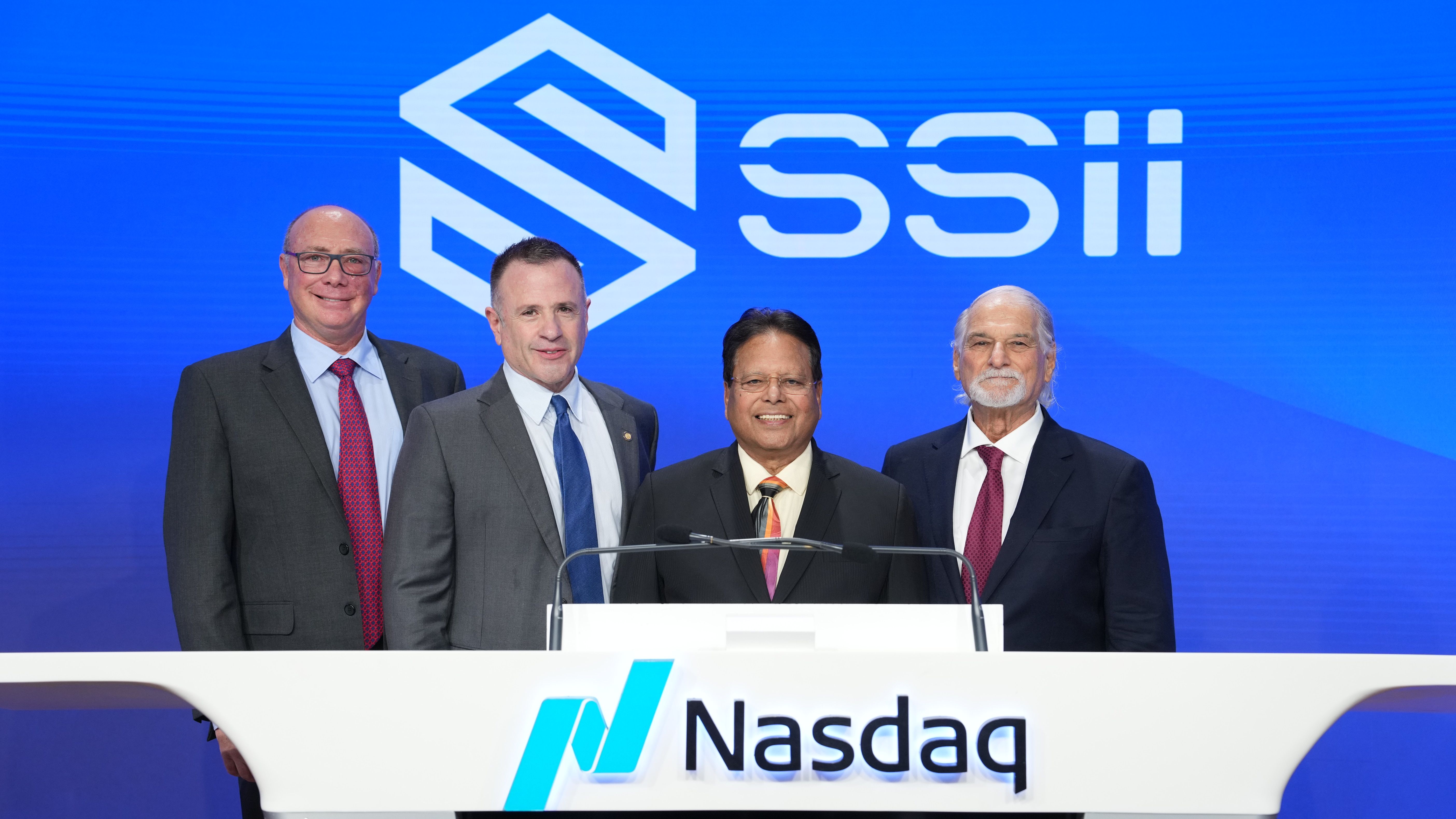Chris Velis at the SSII Robotics public uplisting ceremony at NASDAQ